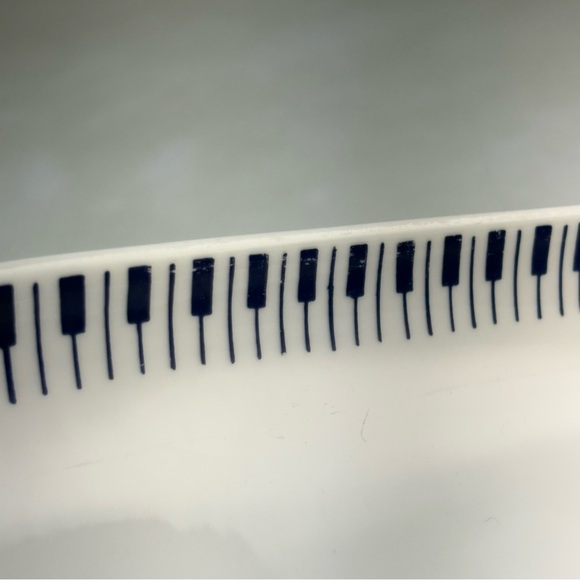 1960s Lyngby Denmark Asymmetrical Serving Tray Dish Blue & White Tangent Pattern - Picture 8 of 15